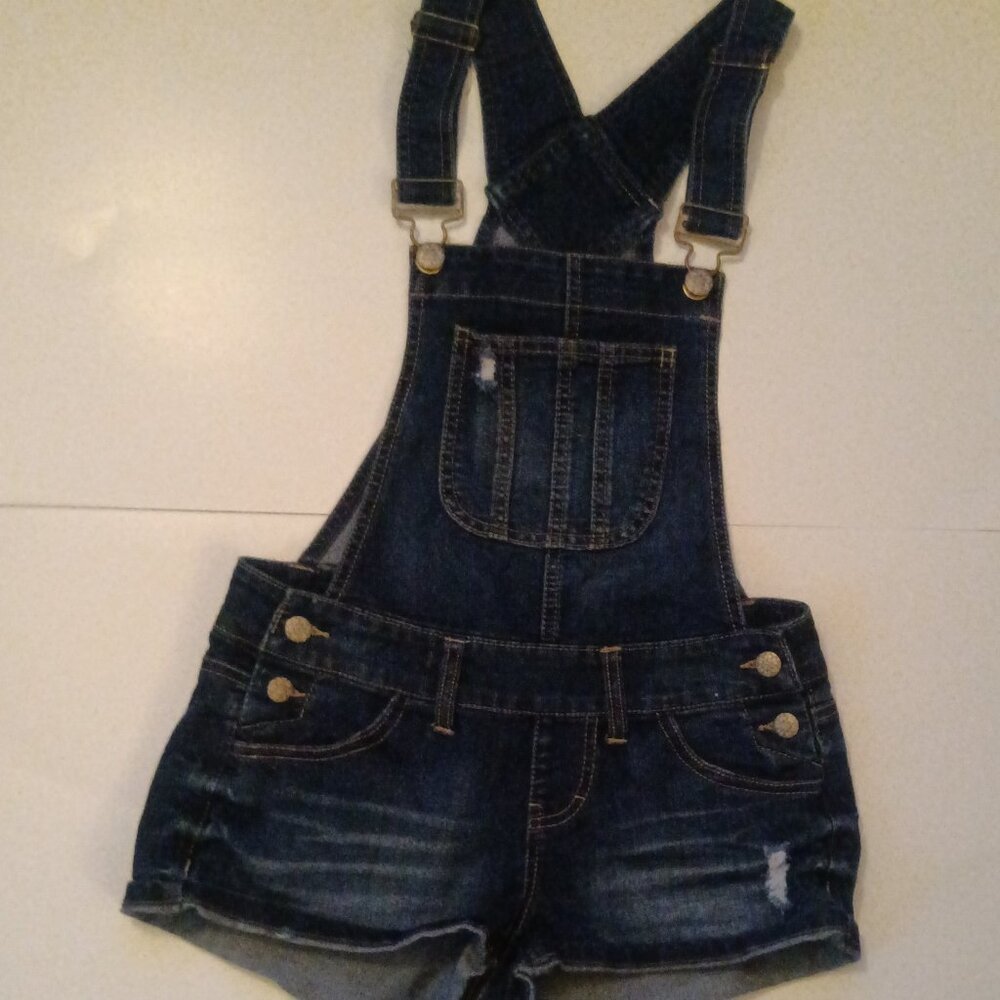 blue spice dark blue jean jumpsuit with pockets and 1 middle pocket